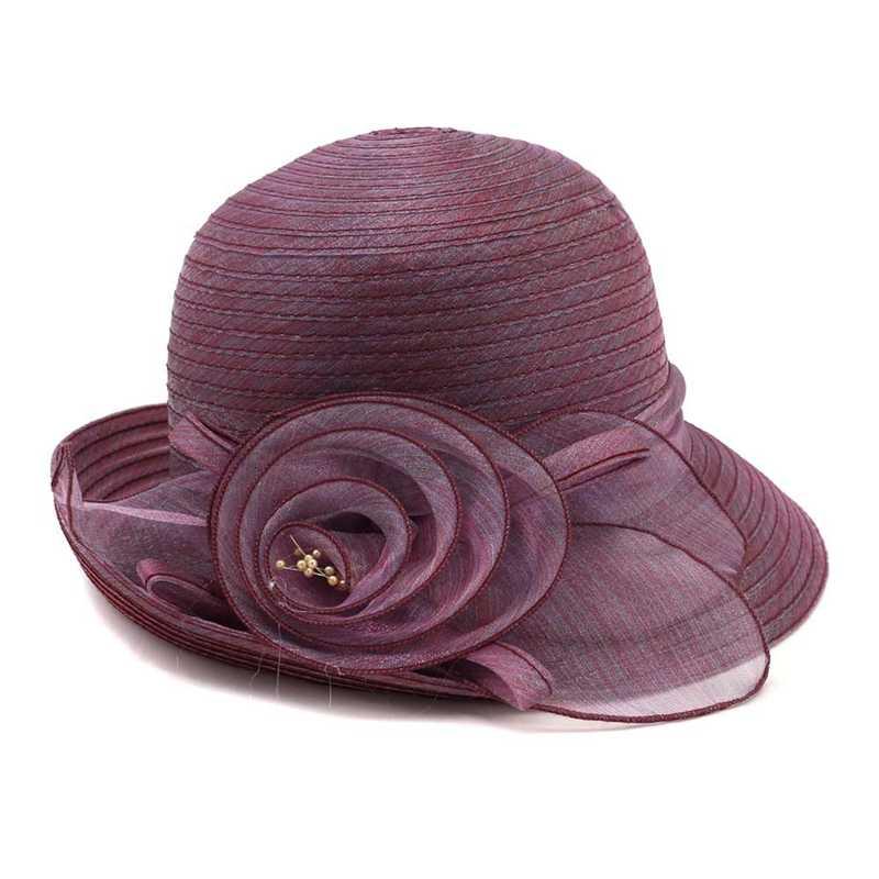 

WZCX 2020 Fashion New Flower Mesh Summer Korean Version Women'S Hat Casual Tide Solid Color Beach Hat Adult Cap, Picture color