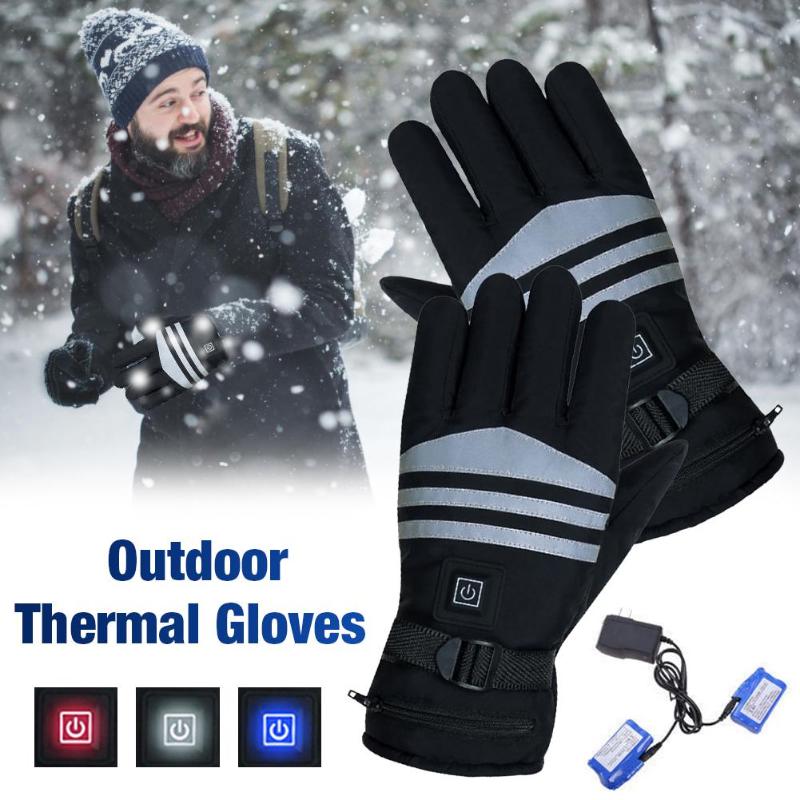 

Heated Gloves 7.4V Rechargeable Battery Powered Electric Heated Hand Warmer For Hunting Fishing Skiing Cycling Thermal Ski Glove, Black