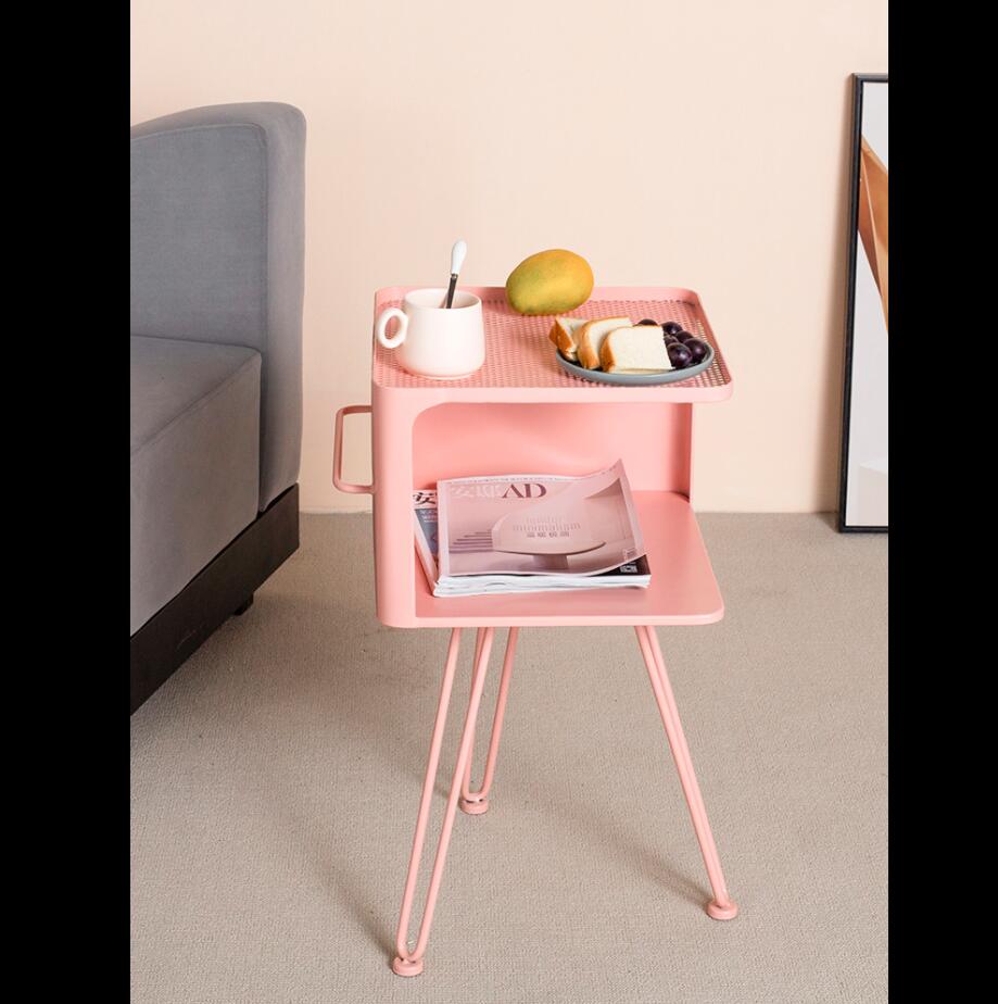 Makaron sofa side table Living Room Furniture creative simple modern light luxury movable iron corner tables-image-632175088
