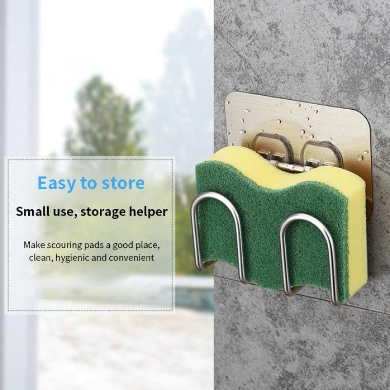 

Stainless Steel Hooks Suction Cup Sink Sponge Holder Self Adhesive for Kitchen Sink Bathroom Towel Sundries Storage Hook