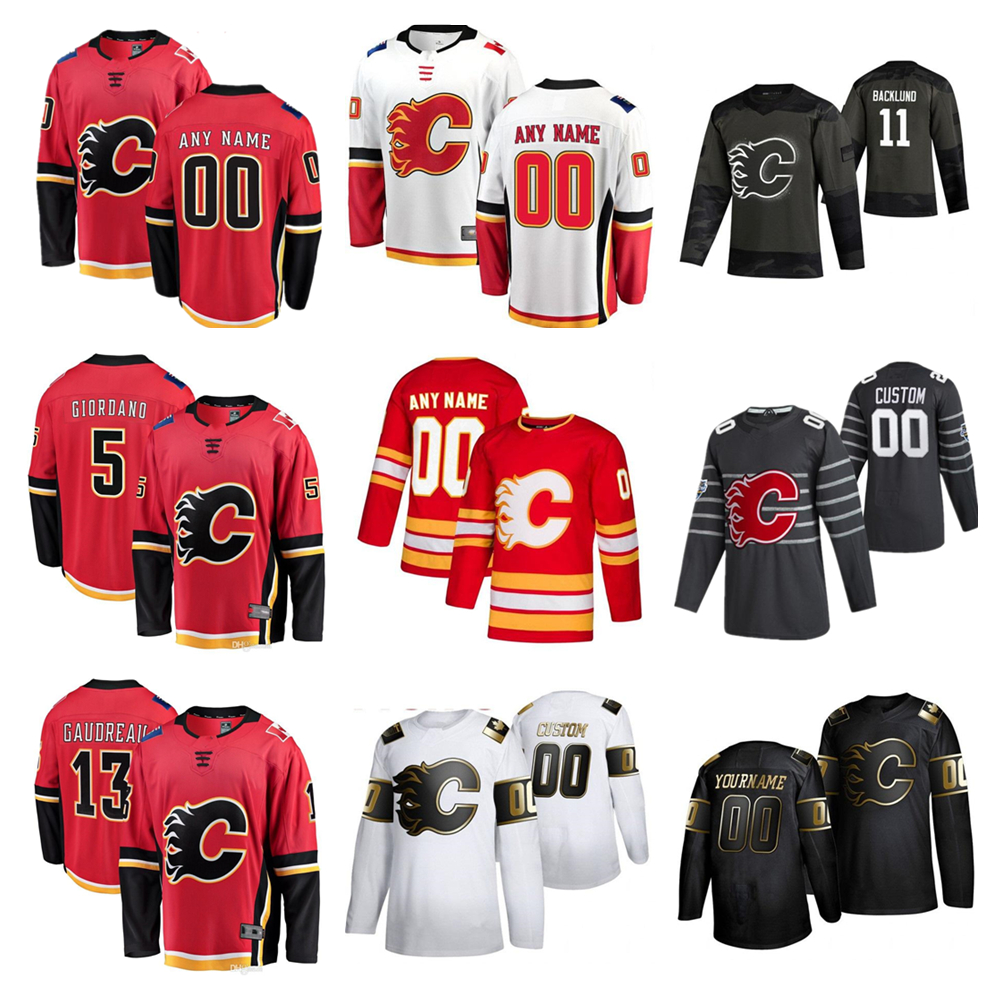 

Calgary Flames Jerseys Johnny Gaudreau Jersey Matthew Tkachuk Elias Lindholm Noah Hanifin Mark Giordano Ice Hockey Jerseys Custom Stitched, Colour 5