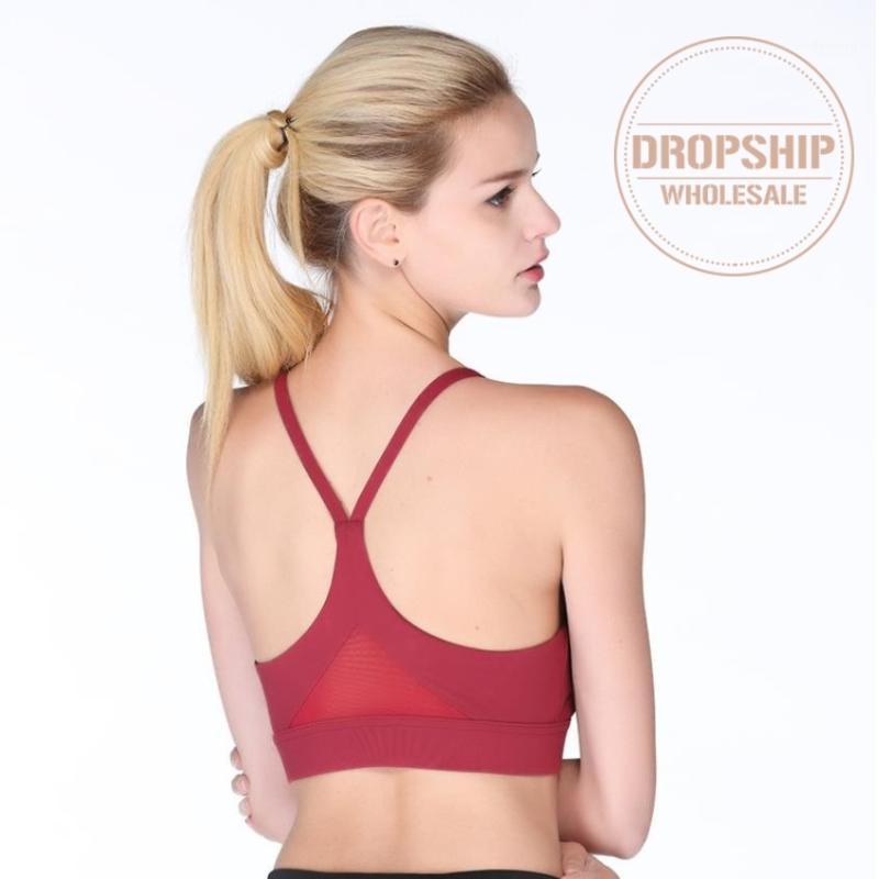 

Women Sexy Sports Bra Solid Yoga Tank Top for Gym Fitness Push up Shockproof Seamless Shirt Running Workout Quick Dry Vest 20201, White