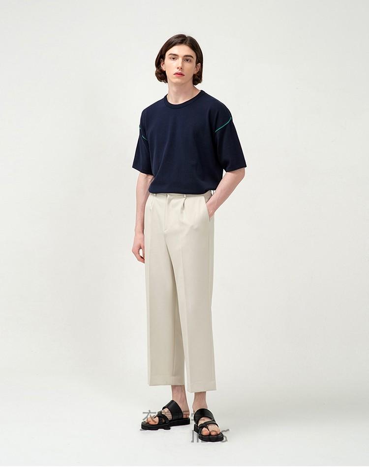 

Men' Casual Pants Capris loose and simple, Black