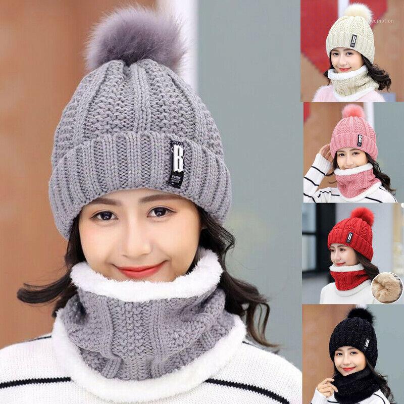 

Brand New Winter Warm Women's Ladies Hat And Scarf Set Knitted Neck Warmer Beanie Ski Cap Outdoor Ultra Warm 2pcs Set1, Pink