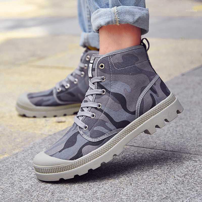

Autumn Men Canvas Boots Army Combat Style Fashion High-top Ankle Boots Men Shoes Comfortable Camo Sneakers Big Size 471, Army green