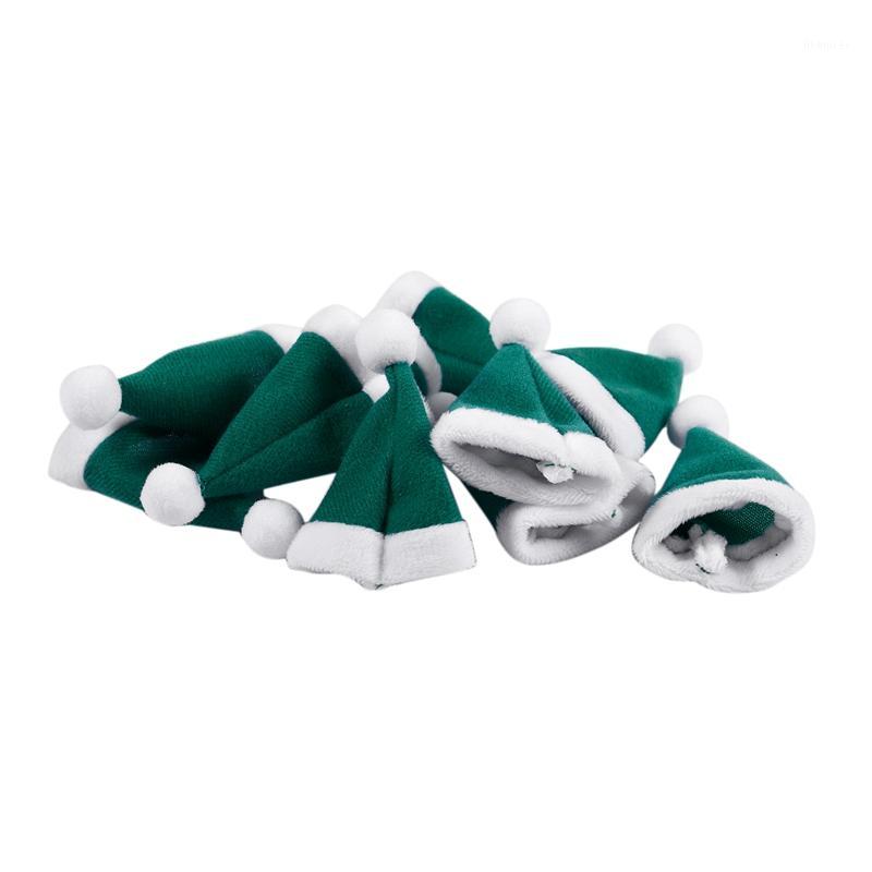 

10pcs/Set Mini Christmas Hat Santa Claus Hat Xmas Apple Wine Bottle Caps Christmas Gift Caps for Tree Ornament Decor G1