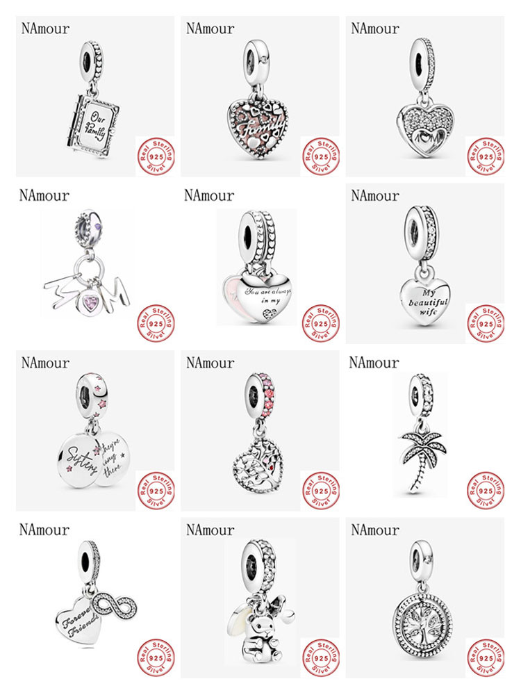 

New mothers day gift mom family tree sister book DIY Beads Fit Original Pandora charms silver 925 Bracelet Bead Jewelry making