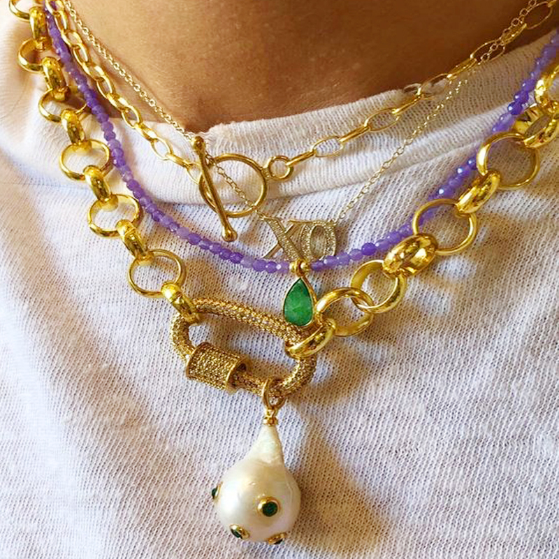 

Creative design lady charm pendant necklace baroque natural pearl fashion twisted chain jewelry handmade party trend accessories 200929