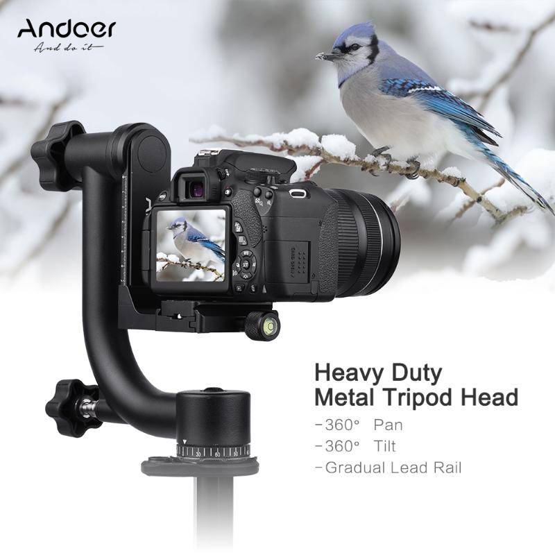 

Andoer Heavy Duty Metal Panoramic Gimbal Tripod Head Use for Arca-Swiss Standard Quick Release Plate Aluminum Alloy for DSLR