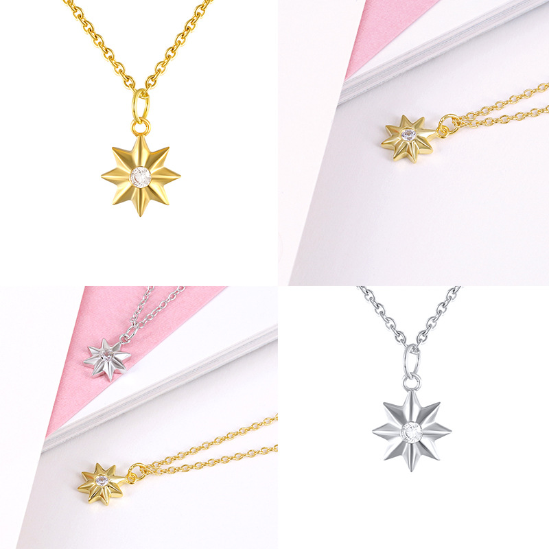 

Februaryfrost Brand Designer ying Vahine 100% 925 Sterling Silver Star Pendant Necklaces for Women