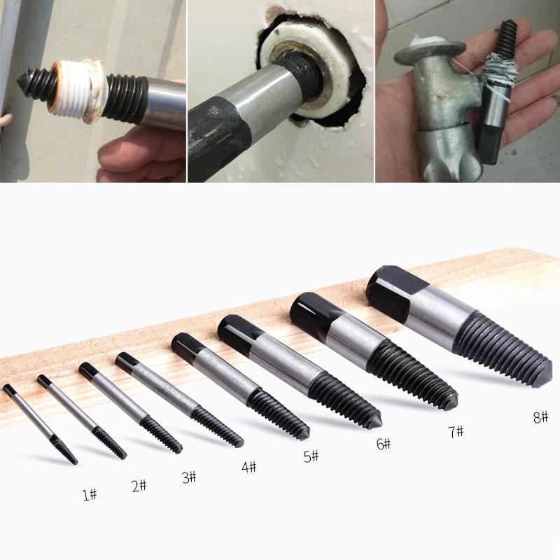 

8PCS Screw Extractor Tools Broken Screw Remove Take Out The Broken Pipe Drill Bits