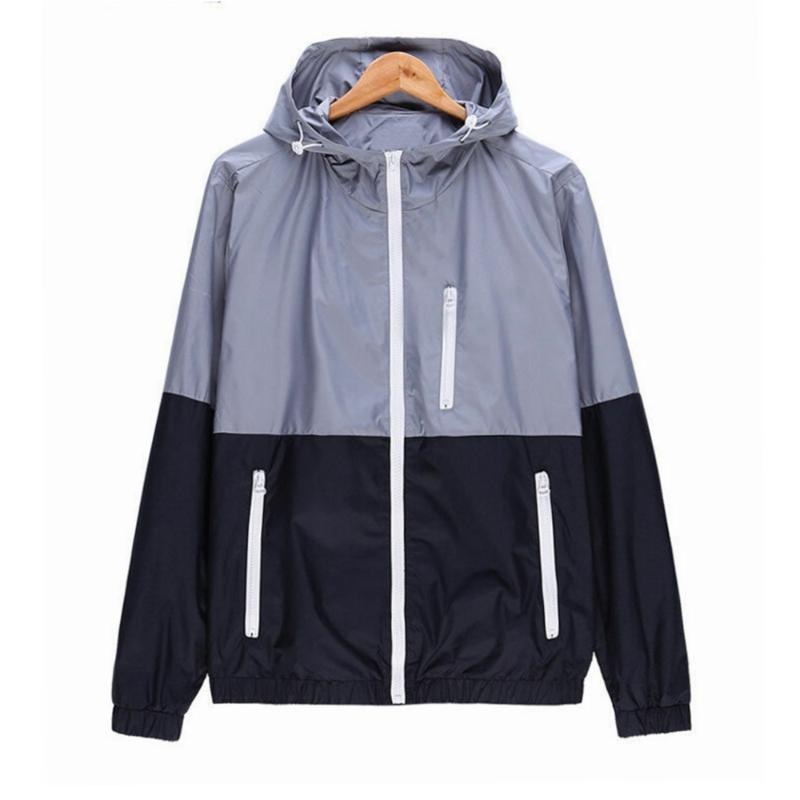 

Men Windbreaker Jacket Men's Hooded Casual Thin Jackets Coat Mens Lightweight Zipper Jacket Coat Outwear Couple, Blue