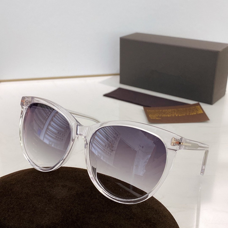 

Newest TF787 Concise Butterfly Round Cateye Women Designer Sunglasses UV400 56-16-140 Fullrim Gradient Goggle for Prescription fullset Box