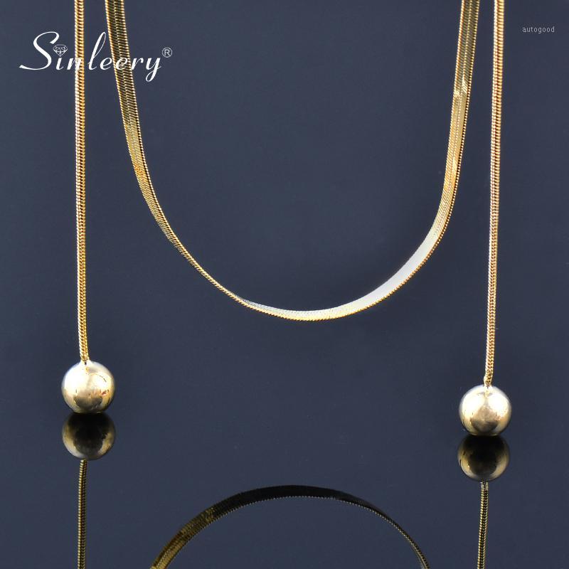 

Chokers SINLEERY Chic Gold Color Metal Chain Tassels Pendant Necklace Dubai Jewelry Women Fashion Accessories XL787 SSG1