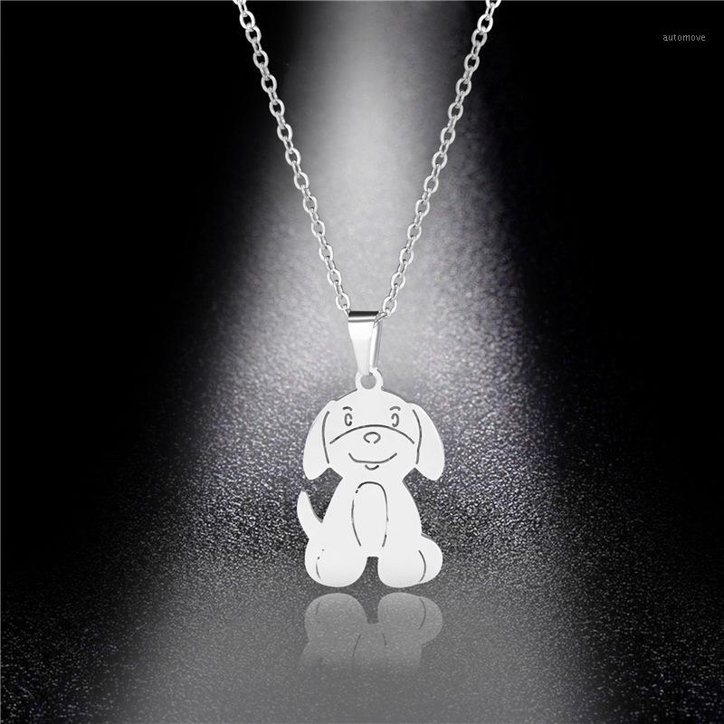 

Steel Ornament Animal Shape Stainless Steel Dog Pendant Cute Puppy Necklace European and American Popular Jewelry1