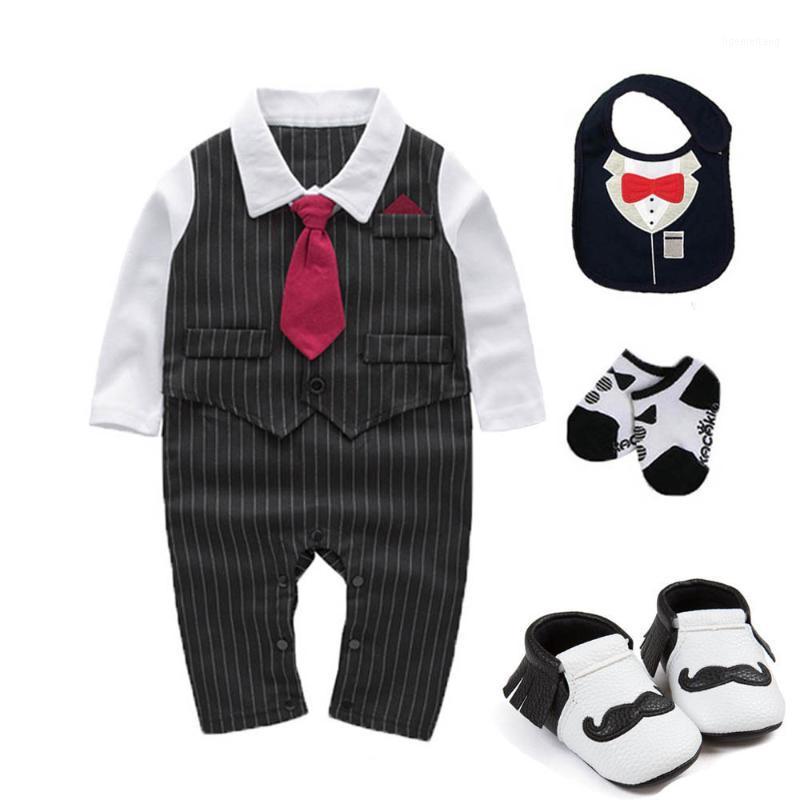 

kids baby boys clothes wedding birthday Tuxedo cotton false two bodysuit baby Christening suit outfits photo props1, 1 pcs set --black