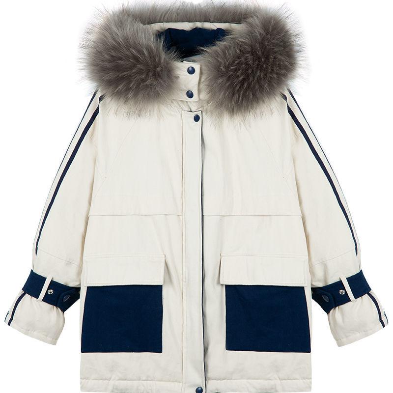 

Hstar Winter Women Hooded Parka Coat 2020 Fashion Fur Collar Warm Cotton Down Jacket Female Loose Thicken Winter Jacket, W1