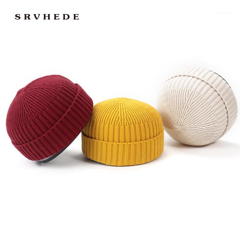 

Winter Brimless Hats Hip Hop Beanie Skullcap Street Knitted Hat Women Men Acrylic Unisex Casual Solid Pumpkin Portable Melon Cap1