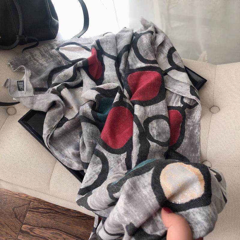 

2020 fashion luxury spring and autumn women new style Print cotton material scarf cotton Classic shawl Keep warm silk scarves