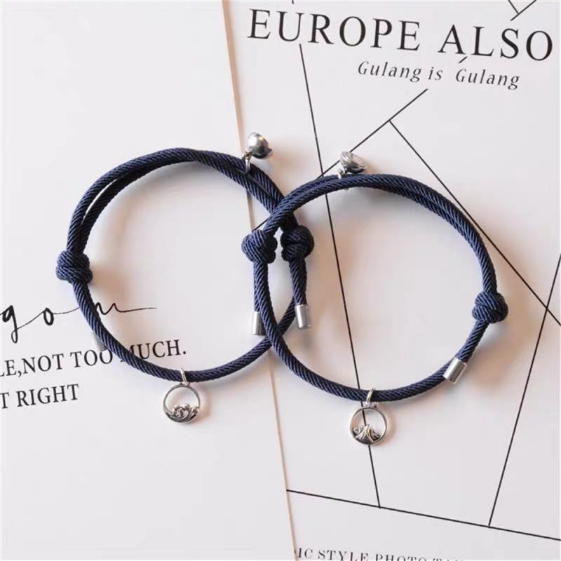 

2pcs Couple Magnet Attract Each Other Creative Personality Couple Bracelet Men And Women Charm Girl Bracelet Jewelry Lover Gift