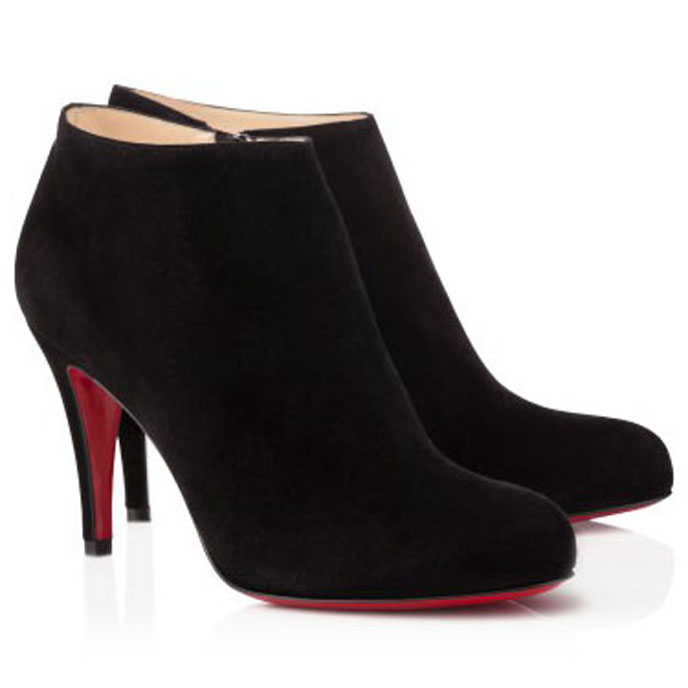 

Sexy Lady Heels red bottom short boots,Luxury Red Soles "Belle" Style heels Pumps Boots Suede Ankle Boots booty for women's s, Black