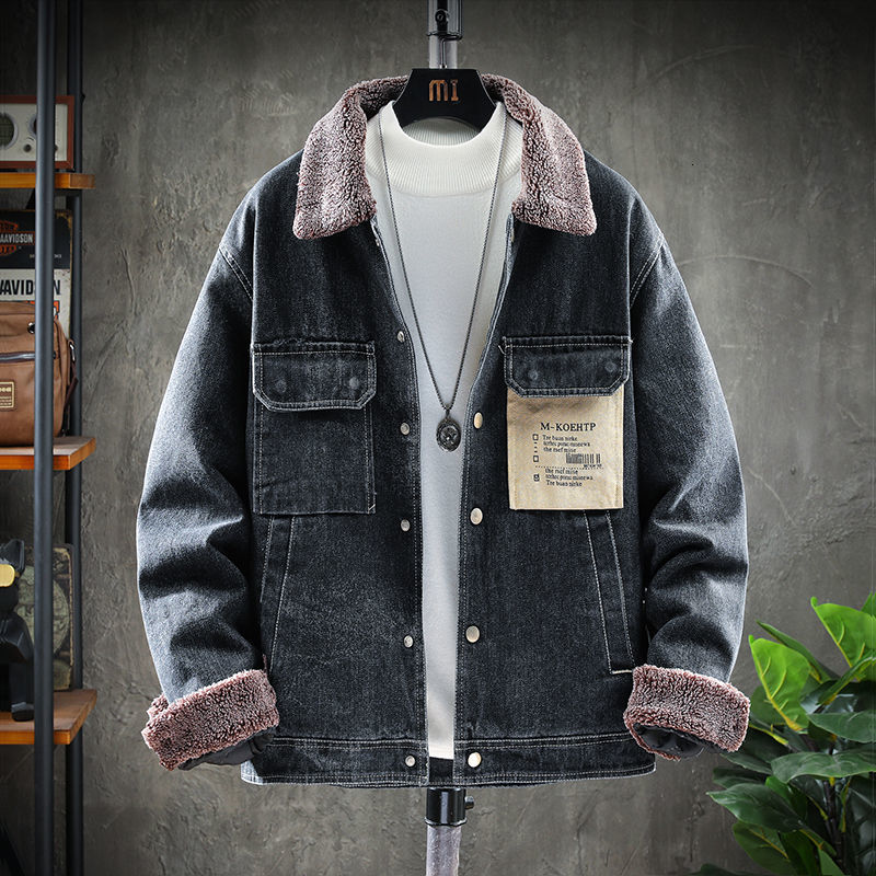 

Cotton Man-quilted 2021 Garments Autumn New Fleece Cowboy Wool Cotton-padded Clothing Young Men's Clothes D2HZ, Black