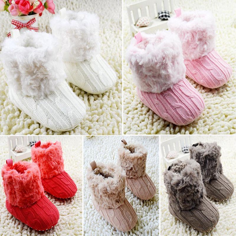 

Baby Shoes Infants Crochet Knit Fleece Boots Toddler Girl Boy Wool Snow Crib Shoes Winter Booties1, Khaki