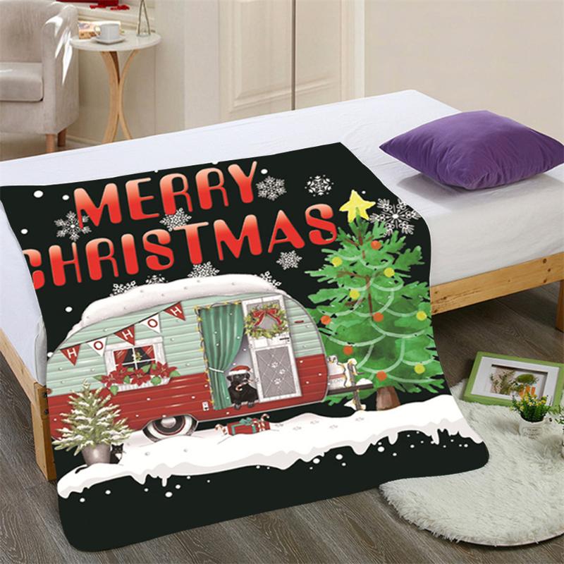 

Christmas Themed Flannel Blanket Funny Design Throws Festive Gift 150x80cm/150x150cm KSI999, E-150cmx80cm