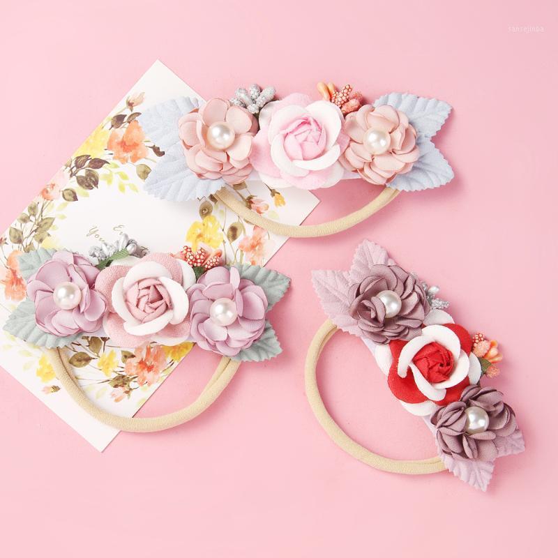 

New Fashion Florals Baby Headband Elastic Nylon Hairbands For Kids Baby Hair Accessories Pearl Fresh Style Cute Headwear Gifts1, Nsfb-9792-7a3307