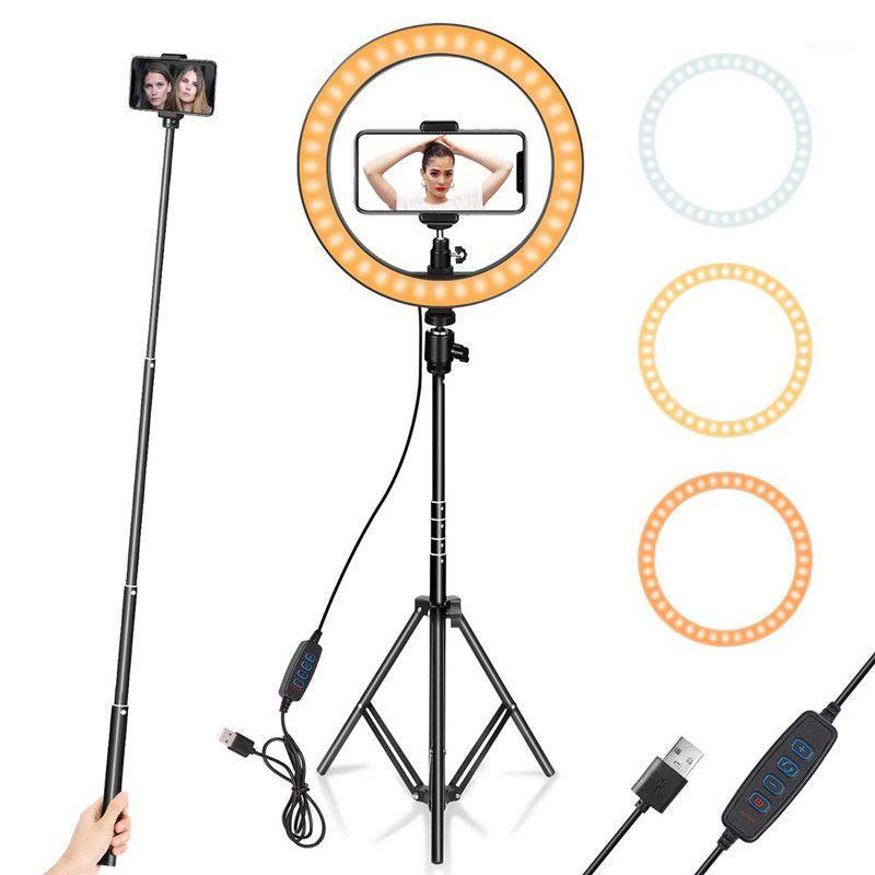 

LED Ring Light 12.6" Tripod Stand Phone Holder for Live Streaming YouTube Dimmable Makeup Photography RingLight 3 Light Modes1