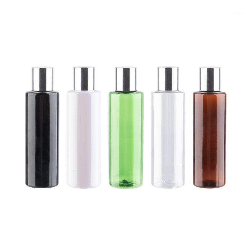

150ml Bright Silver Plastic-Aluminum Screw Cap Bottles For Cosmetics Empty Containers Colored Travel Bottle With Twisted Lids1