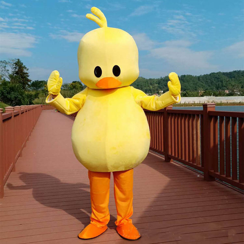 Mascot CostumesLittle Yellow Duck Mascot Costumes Clothes Christmas Halloween Party Fancy Dress Anime Doll Toy Birthday Party-image-747525054