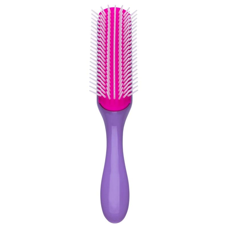 

Comb 9 Row D41 Women Styling Large Hair Brush for Detangling Volumizing-Anti-Static Rubber Pad - Nylon Bristle(Purple