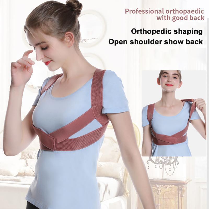 

Back Posture Orthotics Corrector Back Support Brace for Women Clavicle Shoulder Brace Invisible Support Belt Corrector espalda1, Pink