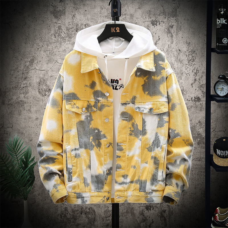 

2021 New Men's Camouflage Printed Jacket Man Casual Oversize Fashion Denim Jackets Coat Male Clothing Hip Hop Wbrc, Pinkblue