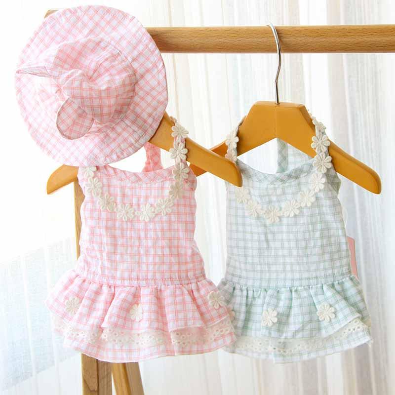 

Plaid Dog Clothes Puppy Dog Costume Chihuahua Pet Clothes For Small Dogs Dress Couple Pets Dogs Clothing Cat Pet Costume Yorkie1, Pink hat