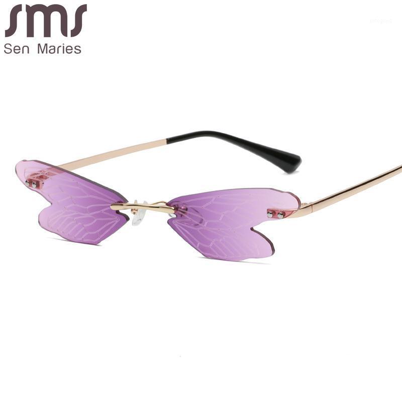 

Sunglasses Fashion Butterfly Shape Women Vintage Unique Rimless Clear Eyewear Men Sun Glasses Shades UV400 Christmas Gift1