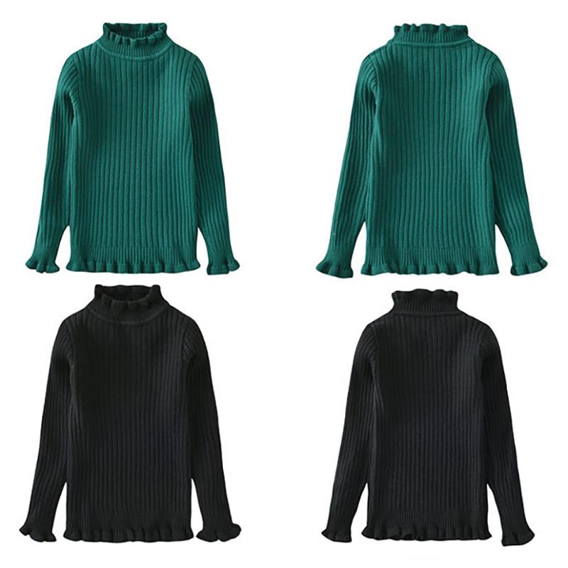 

Baby Girl Sweaters 2021 Spring Autumn toddler Turtleneck Knitted Sweater Kids Clothes for Girls teen Clothing 2 5 8 10 12 13Year