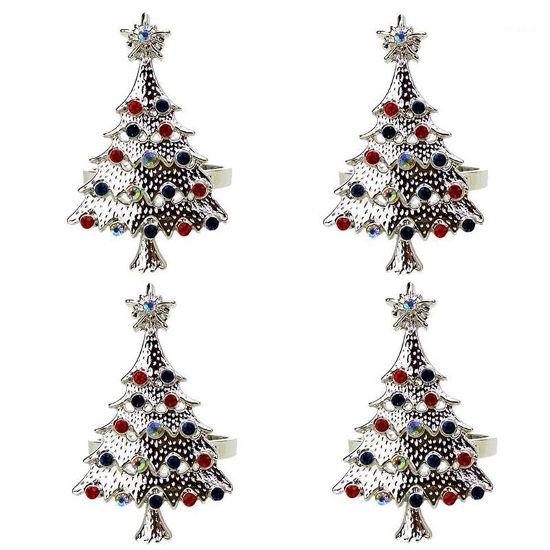 

Christmas Tree Napkin Rings Set of 4 Napkin Holder for Holiday,Wedding,Thanksgiving, Birthday and Party Dinner Table Dec1