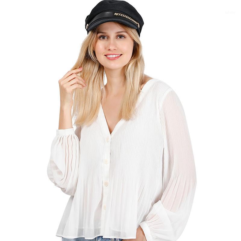

Fashion Adjustable Women Beret Autumn Winter Octagonal Cap Hats Stylish Artist Painter Newsboy Caps Black Grey Beret Hats1, White