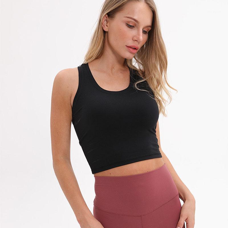 

Sport Crop Tops Women Soft Material Running Vest Yoga Top Tank Plain Gym Jogger Workout Fitness Vest Shirt Clothes1, Black