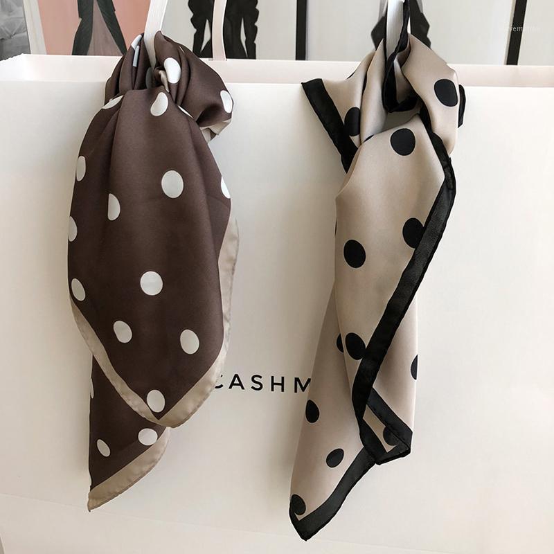

&Dolphin Women Square Scarf 70*70cm Dog Print Khaki Caramel Chiffon Silk Scarves Office Lady Headbands Bandana Satin Scarf1