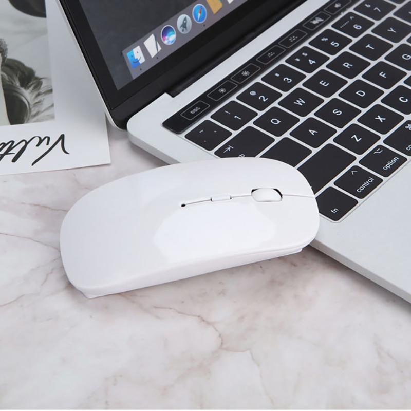 

HOURG USB Wireless Dual Mode Bluetooth Rechargeable Mouse For Laptop PC Sound Silent Ultra-Thin Mouse Ergonomic Gaming