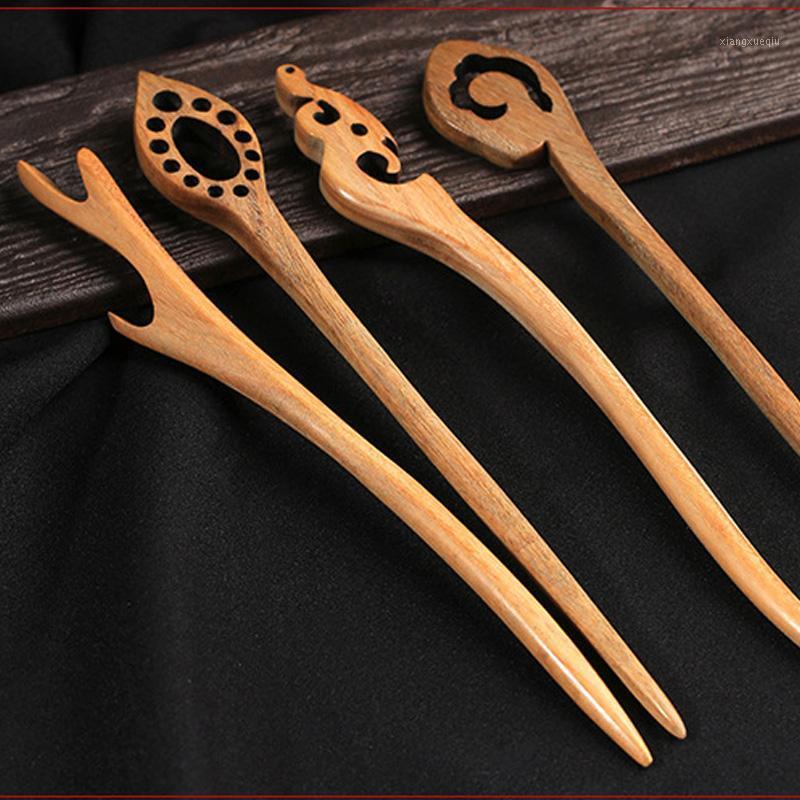 

Hair Clips & Barrettes Sandalwood Hairpin Female Handmade Classical Jewelry Vintage Chinese Style Stick Natural Wooden Clasp Accessories, Golden;silver
