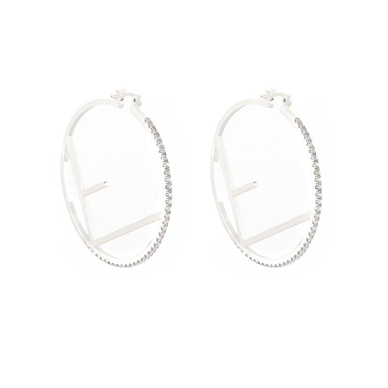

Hoop & Huggie Zhang Ziyi Chinese Restaurant 3 Yang Zi Same Earrings Female Korean Fashion Jewelry Personality Cold Wind Big Ear Ring