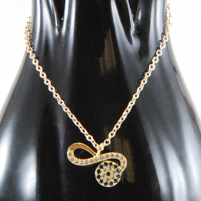 

Infinity Figured Evil Eye Beaded Gold Yellow Color Chain Trend Women's Necklace