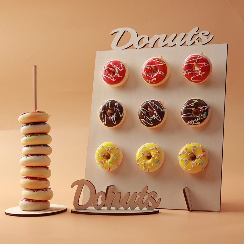 Wood Donut Display Wall Doughnut Holder Stand Wedding Birthday Party Decor