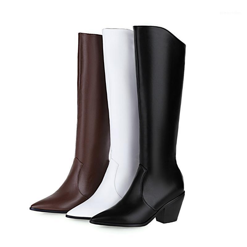 

2021 New INS Women Beige High Heels Wedges Long Boots Lady Riding Western Cowboy Boots Winter Designer Pointed Toe Knee-High Boo1, 3 dark brown