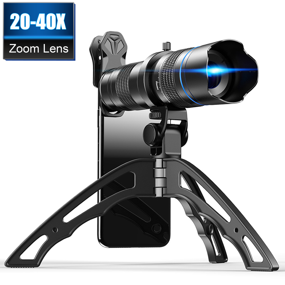 

APEXEL - Adjustable Zoom Telescope Lens Phone Camera Telephoto Mobile Lens Kit Monocular+Selfie Tripod With Remote LJ201113