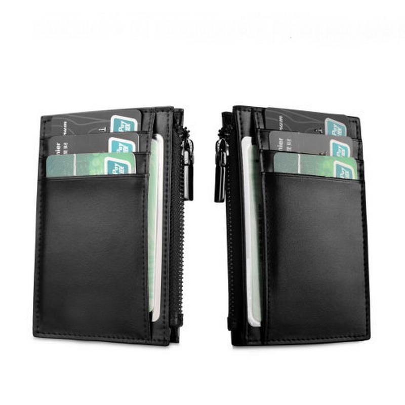

Gibo Auja - Brand Genuine Leather Men Wallet Card Holder Wallet Coin Purse Minimalist Holder, Black 1pc